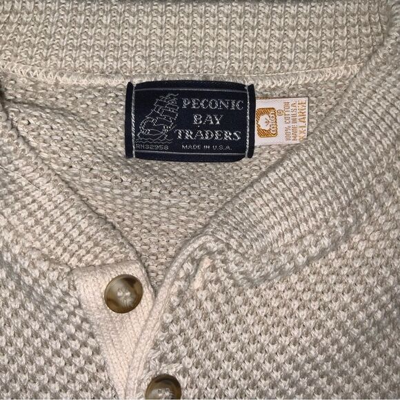 vintage 90s sweater peconic bay traders 100%‎ cotton knit xxl soft crewneck - Picture 3 of 8